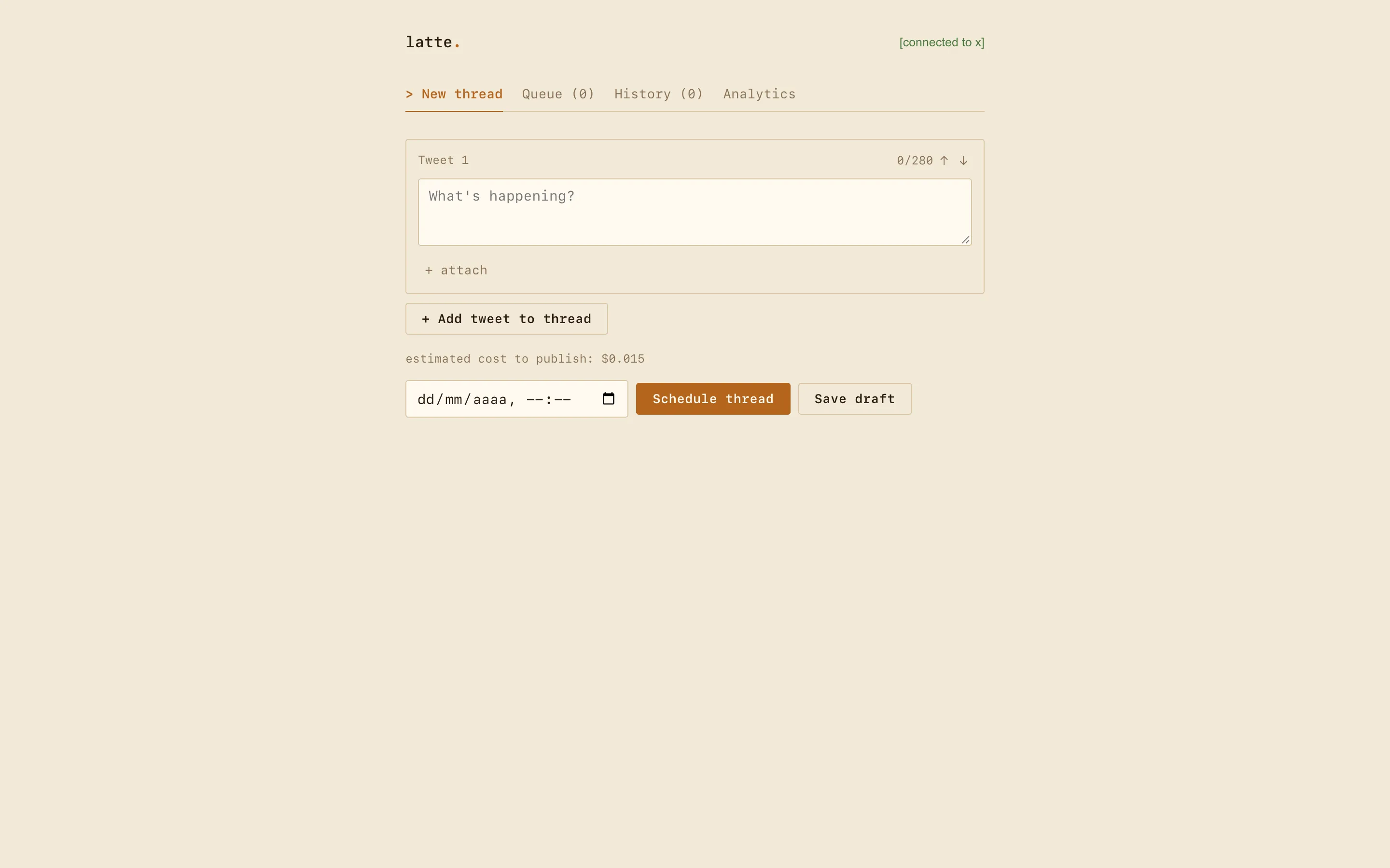 Screenshot of latte