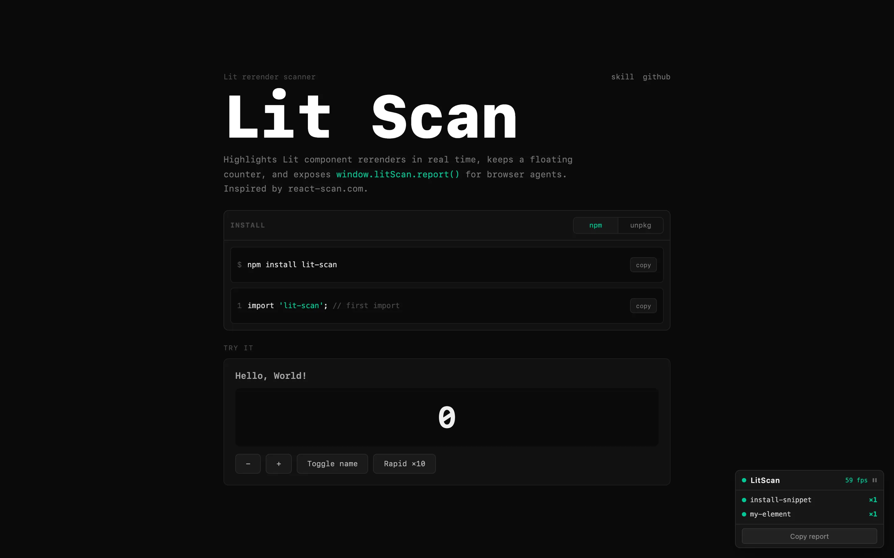 Screenshot of Lit Scan